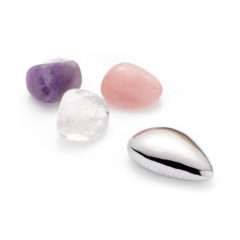 Energetix WaterQuartet - piatră oţel inoxidabil cu magnet incorporat, ametist, cristal de cuarţ roz şi cristal de stâncă pentru magnetizarea băuturii